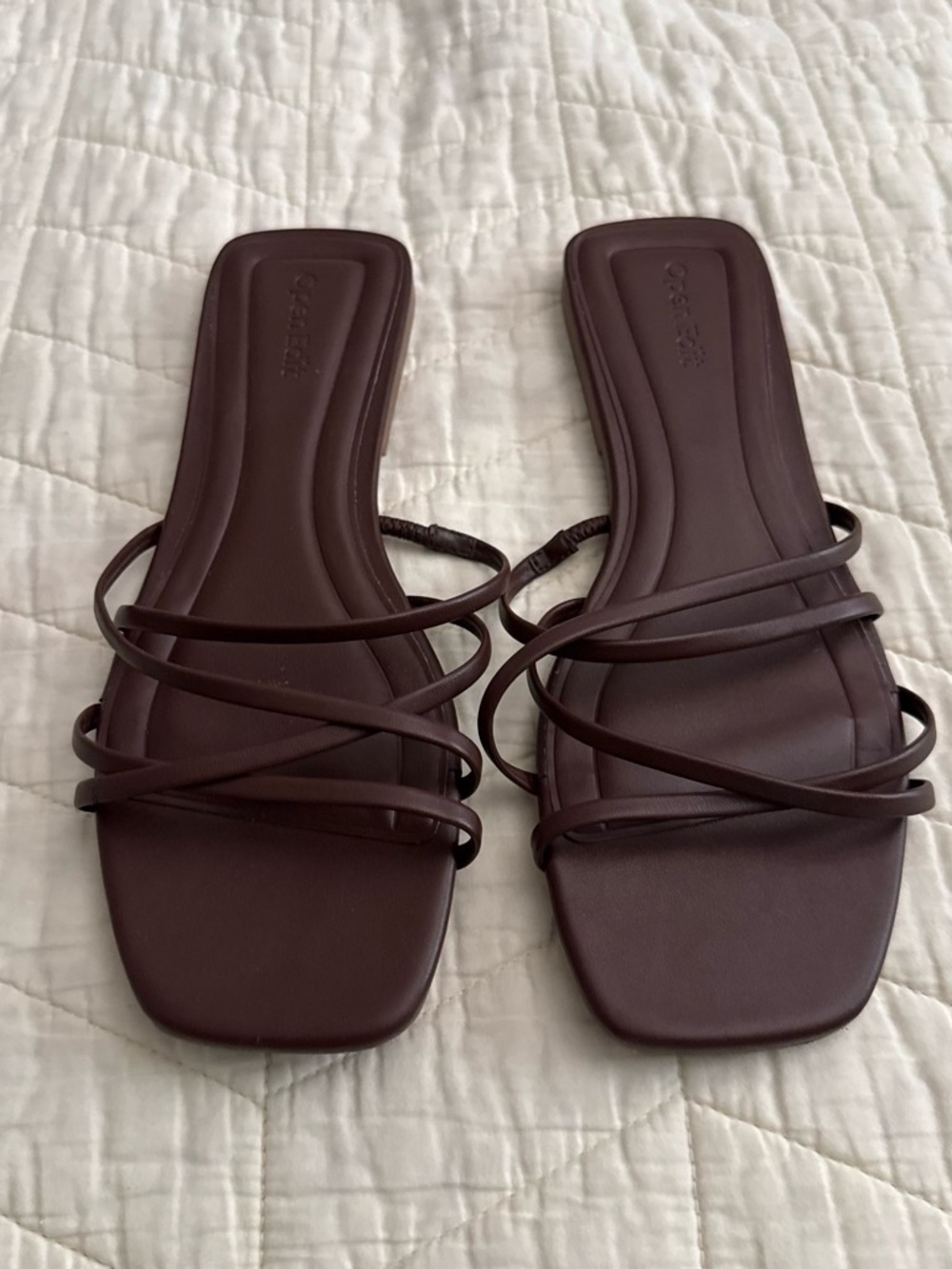 Women’s Strappy Slide Sandals in Dark Brown
